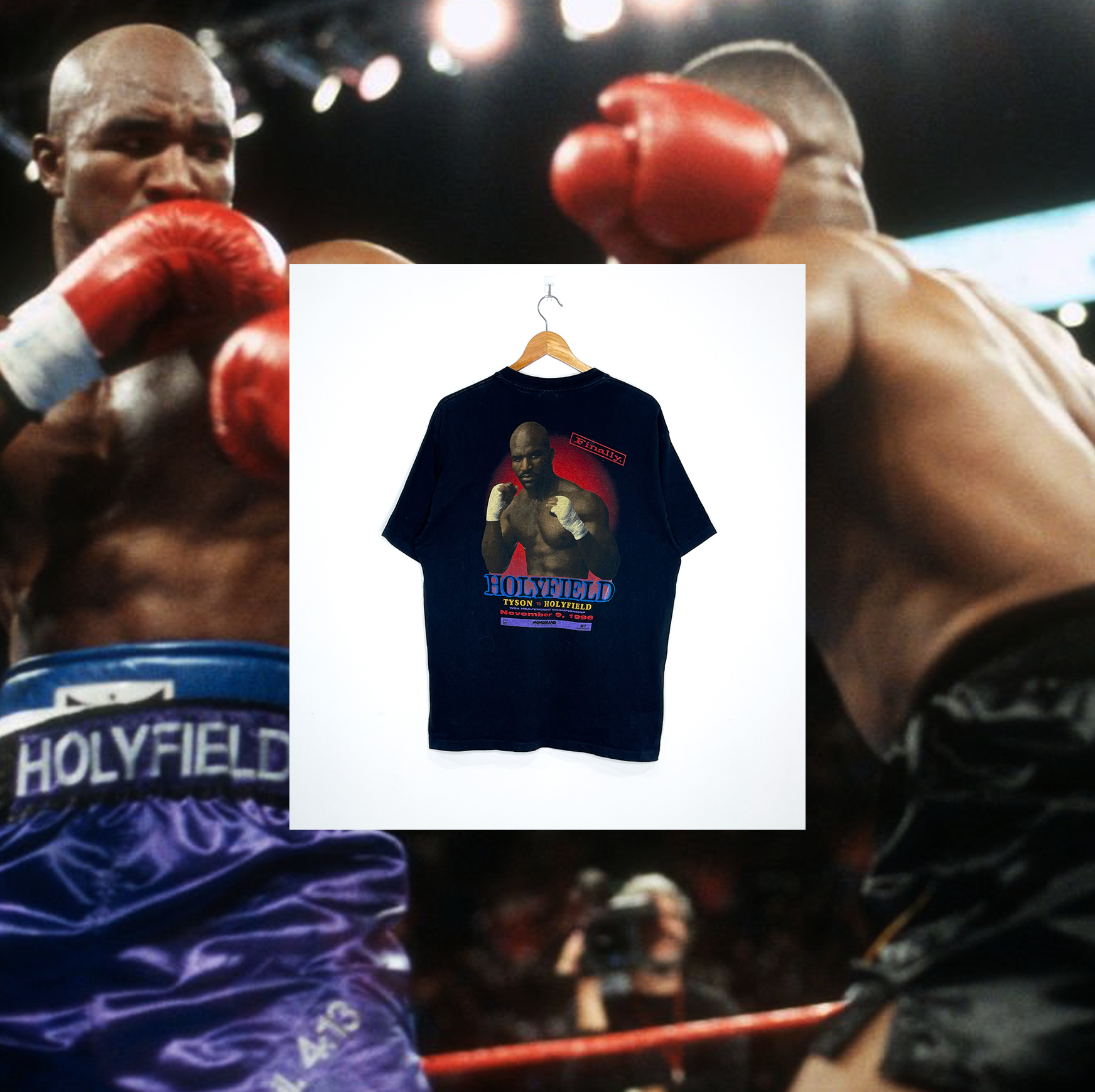 EVANDER HOLYFIELD "Tyson vs Holyfield" VINTAGE BOXING TEE