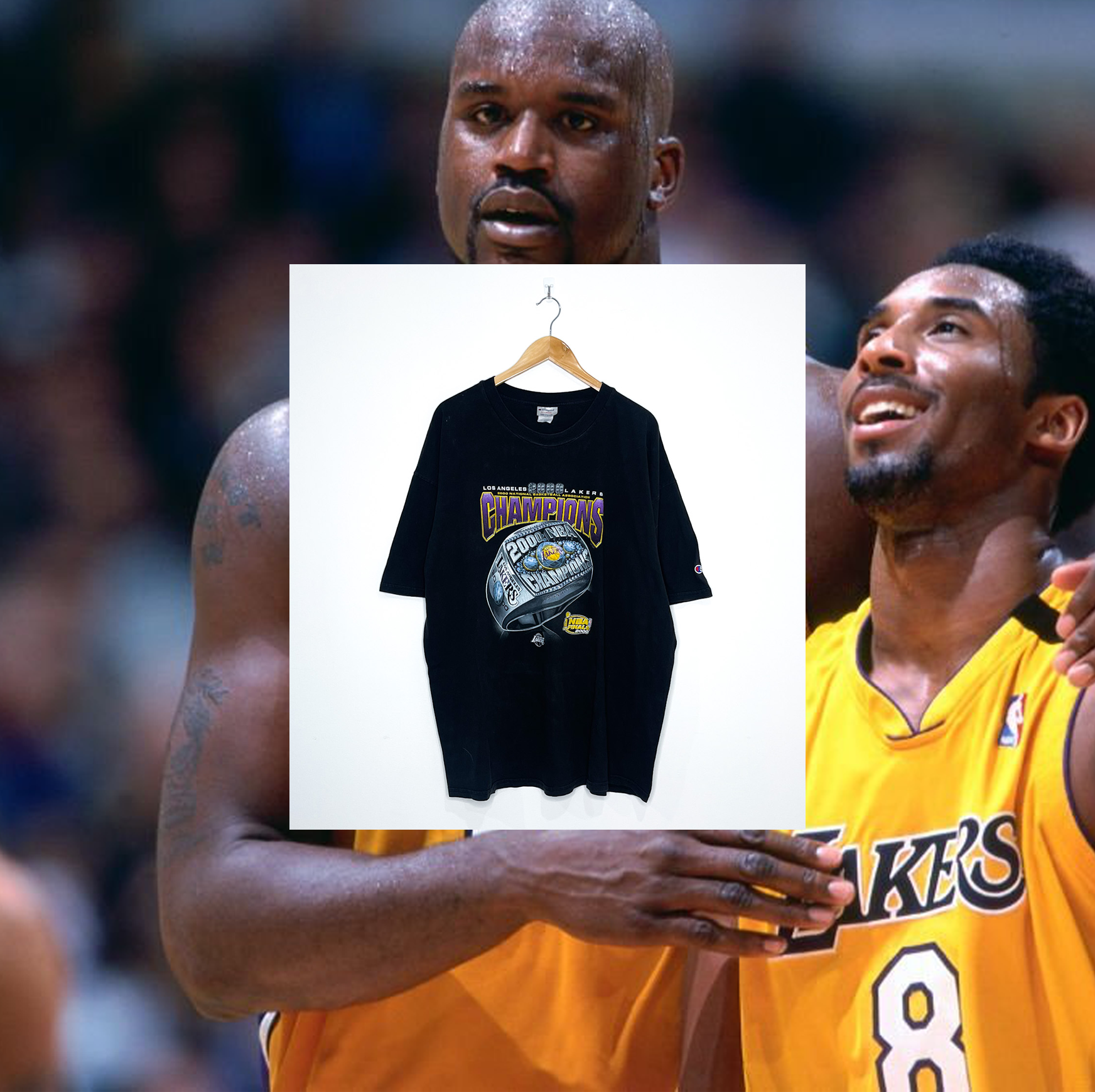 LOS ANGELES LAKERS "2000 NBA Champions" VINTAGE RING TEE