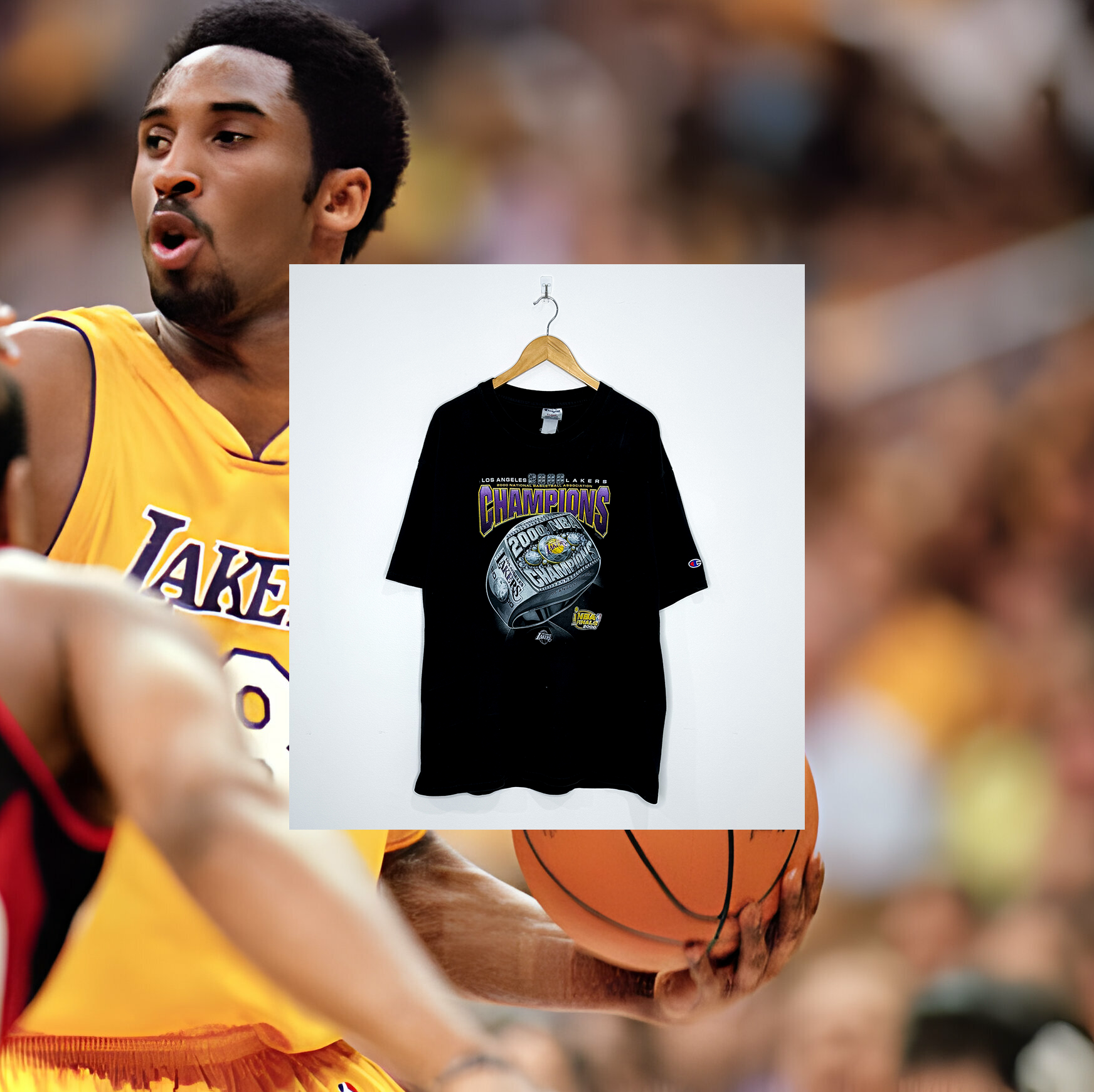 LOS ANGELES LAKERS "2000 NBA Champions" VINTAGE RING TEE