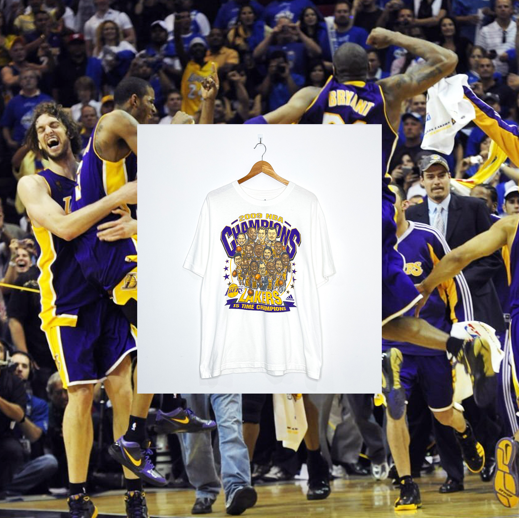 LOS ANGELES LAKERS "2009 NBA Champions" CARICATURE TEE