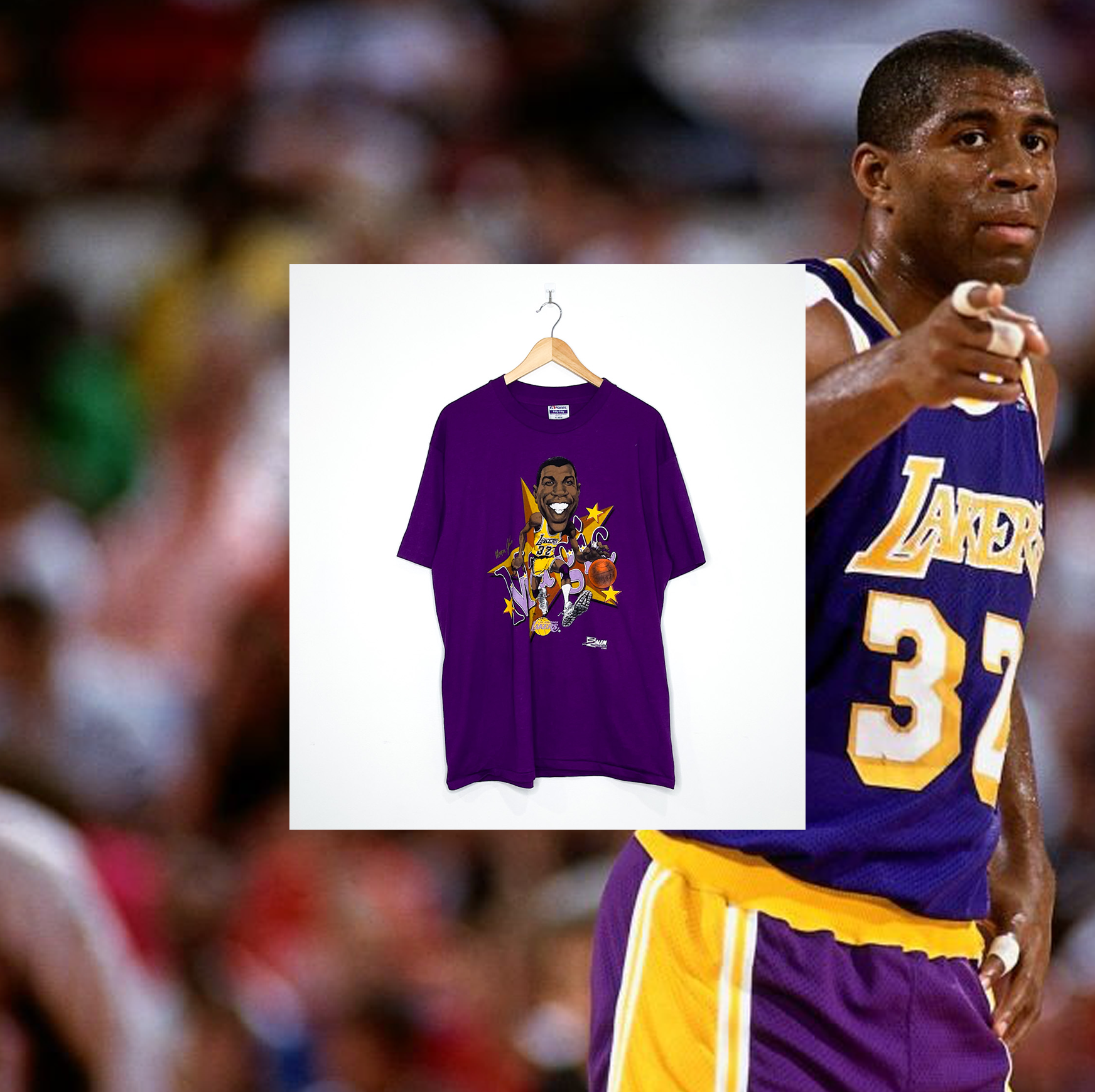 LOS ANGELES LAKERS "Magic Johnson" CARICATURE TEE