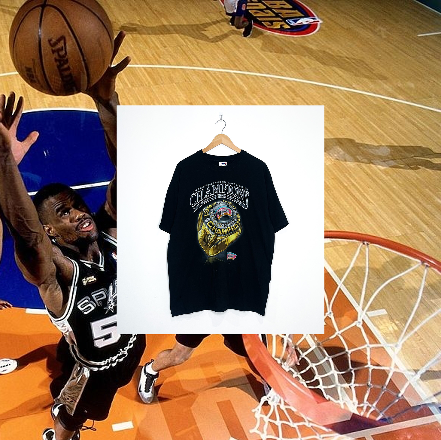 SAN ANTONIO SPURS "1999 NBA Champions" VINTAGE RING TEE