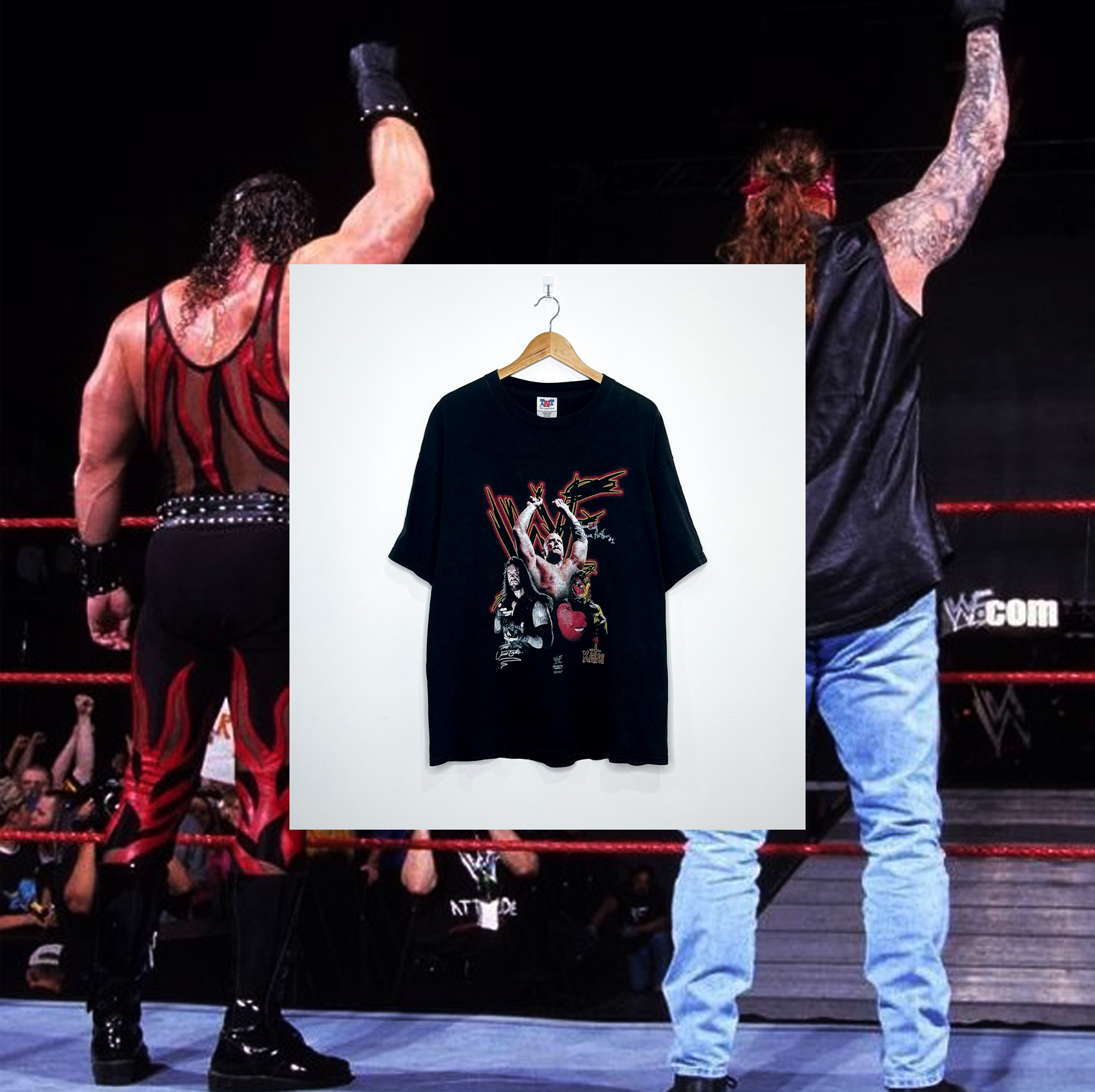 WWF "Kane, Undertaker & Stone Cold" VINTAGE WRESTLING TEE