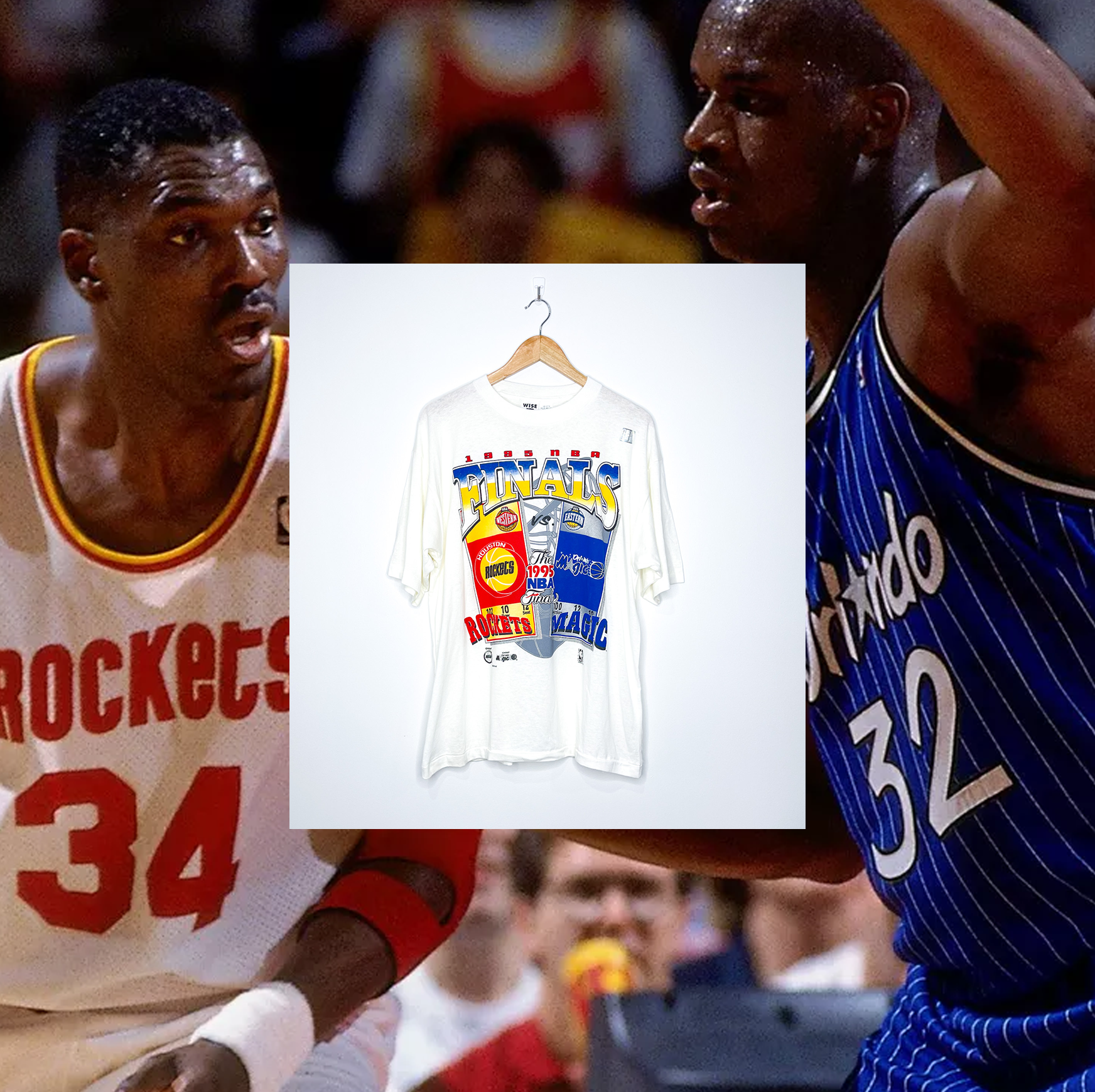 1995 NBA FINALS "Houston Rockets vs Orlando Magic" VINTAGE TEE (Deadstock)