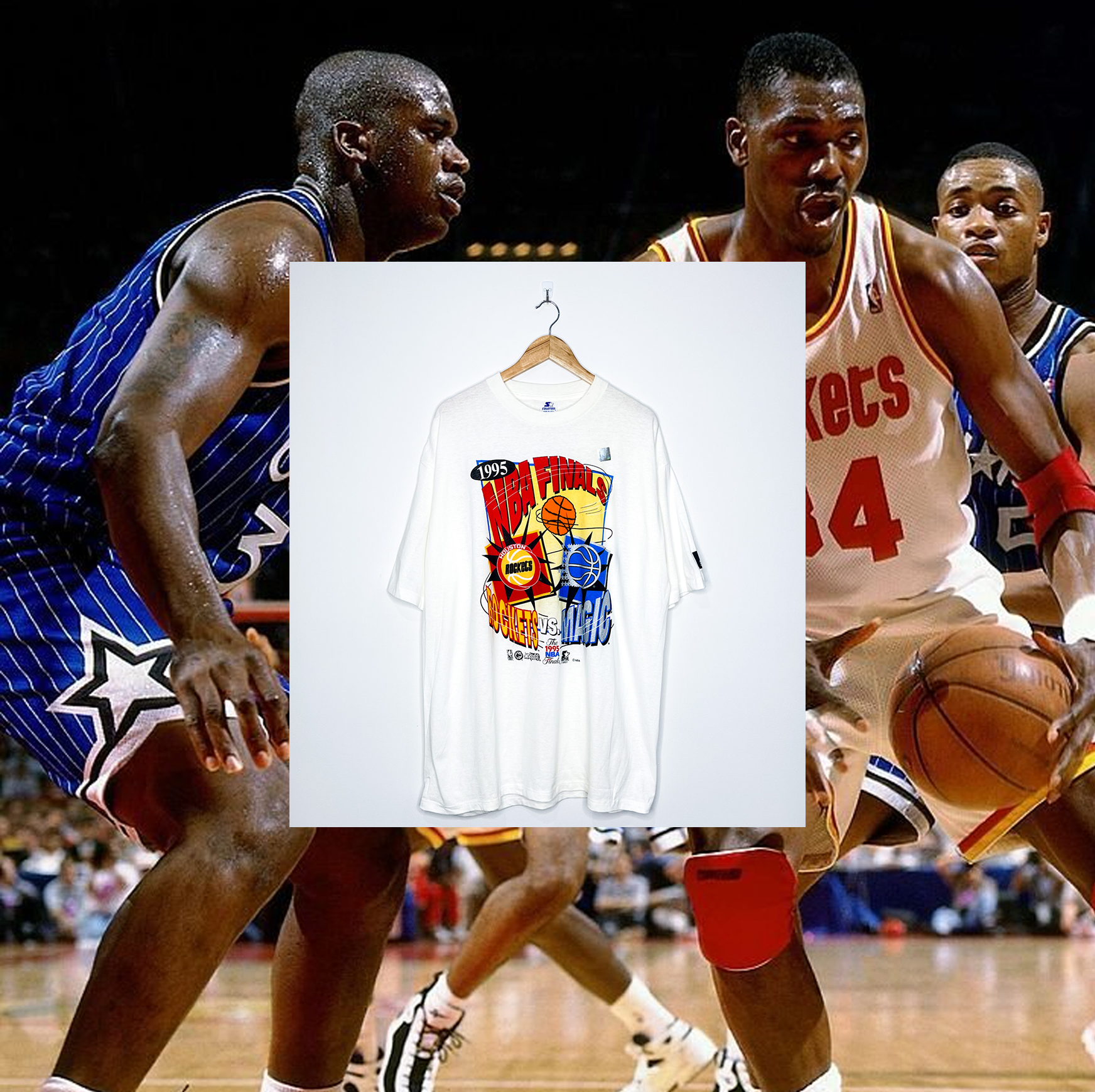 1995 NBA FINALS "Houston Rockets vs Orlando Magic" VINTAGE TEE (Deadstock)