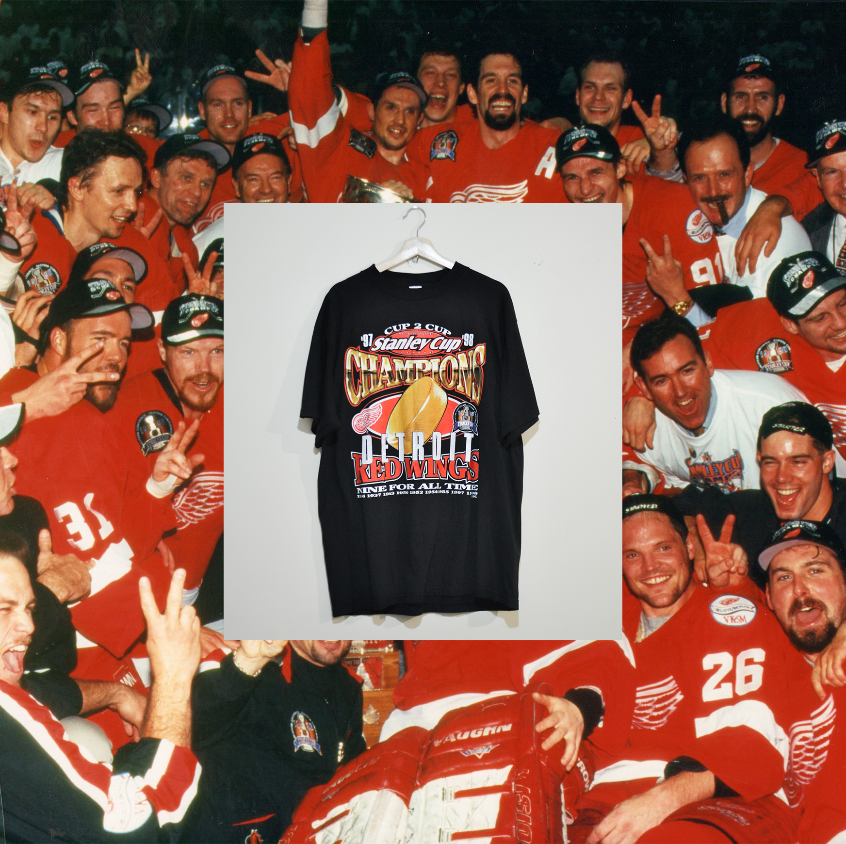 DETROIT RED WINGS “Cup 2 Cup” 1998 STANLEY CUP CHAMPIONS TEE