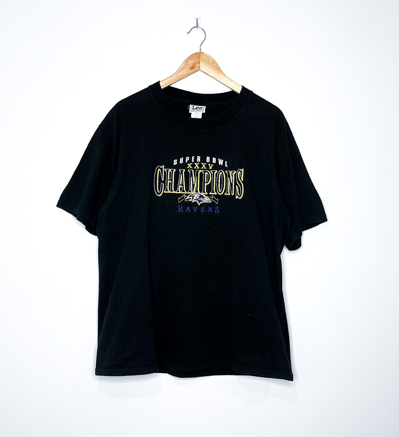 BALTIMORE RAVENS "Super Bowl XXXV Champions" EMBROIDERED VINTAGE TEE