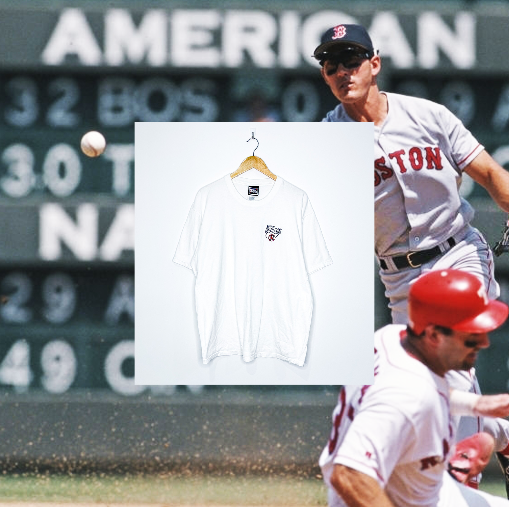 BOSTON RED SOX EMBROIDERD VINTAGE TEE