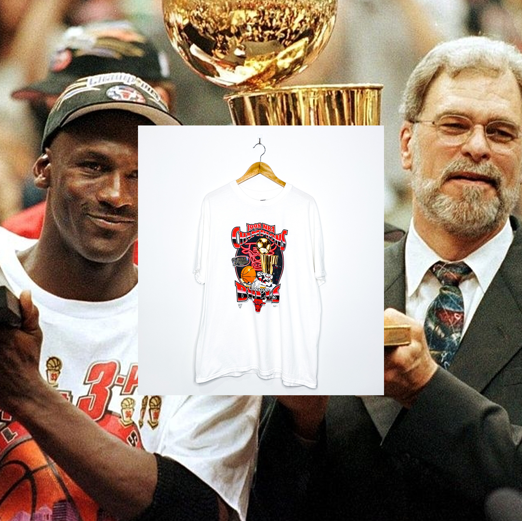 CHICAGO BULLS "1998 NBA CHAMPIONS" VINTAGE TROPHY TEE