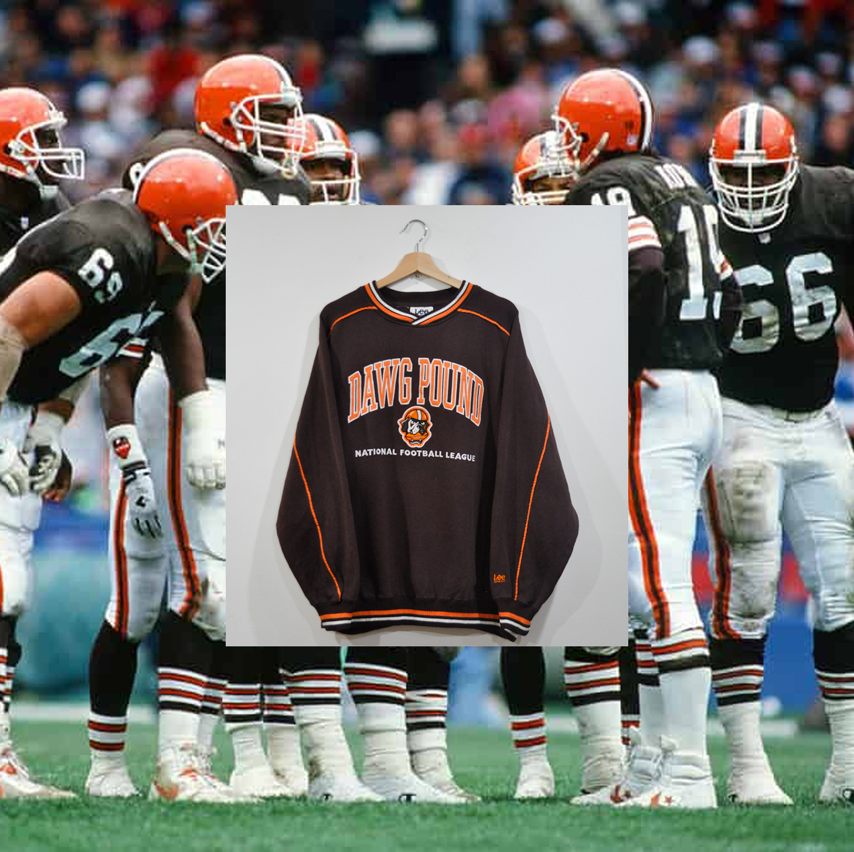 CLEVELAND BROWNS "Dawg Pound" EMBROIDERED CREWNECK