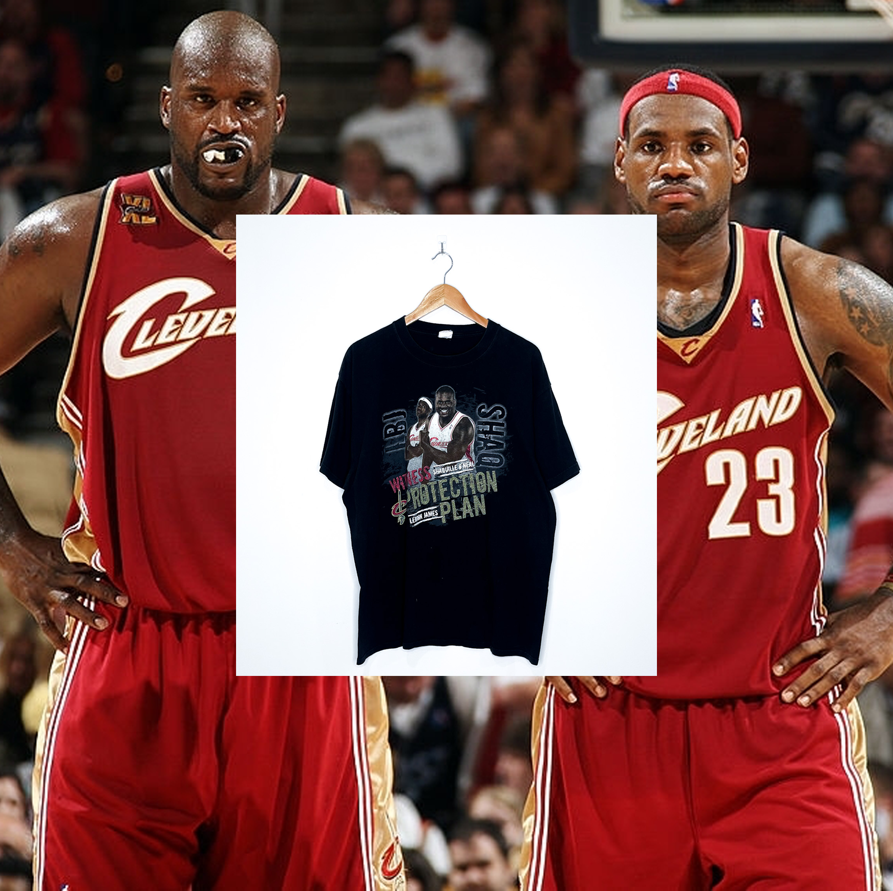 CLEVELAND CAVALIERS "Shaq & LBJ Witness Protection Plan" VINTAGE TEE