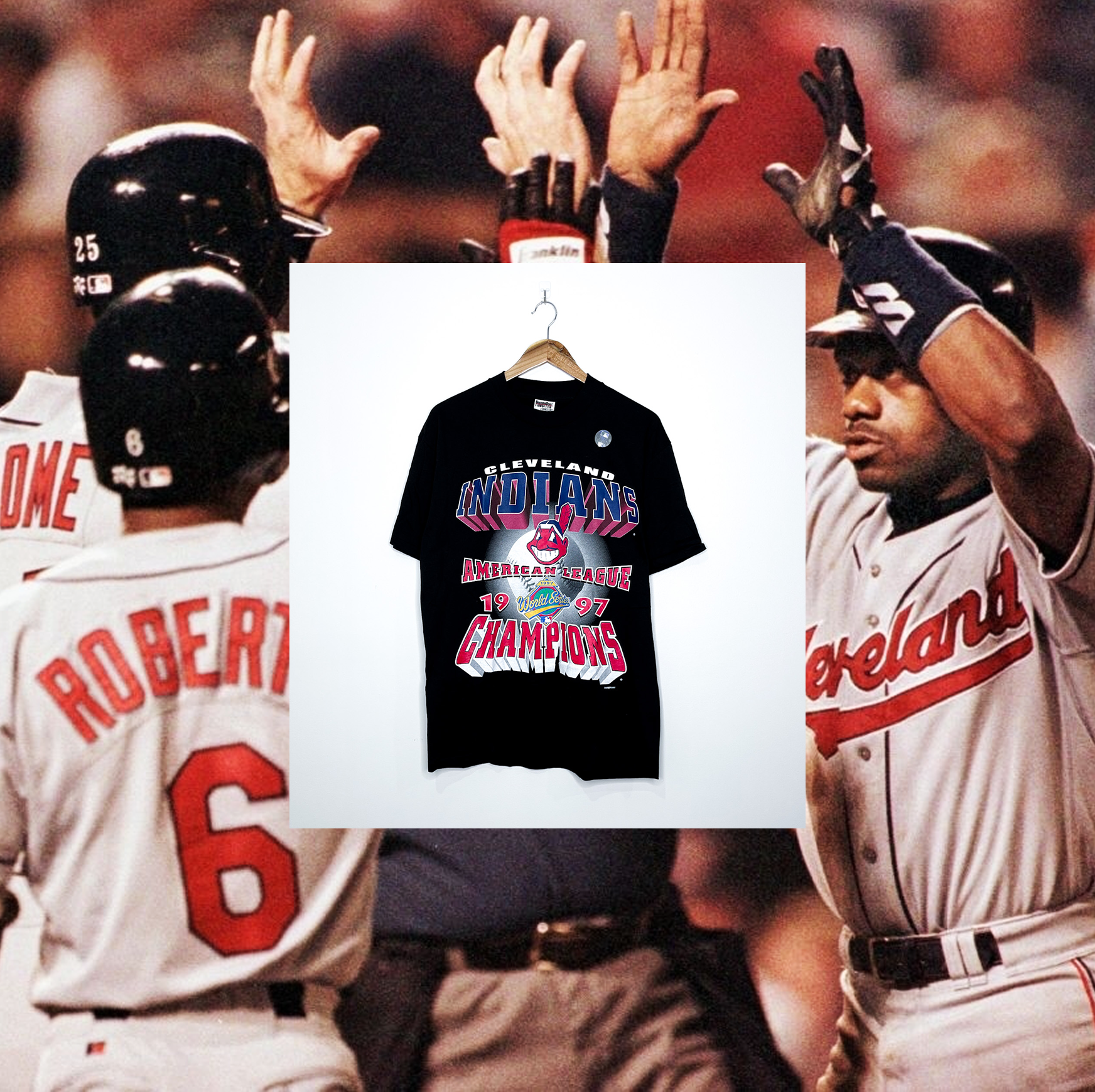 CLEVELAND INDIANS "1997 American League Champions" VINTAGE TEE (Deadstock)