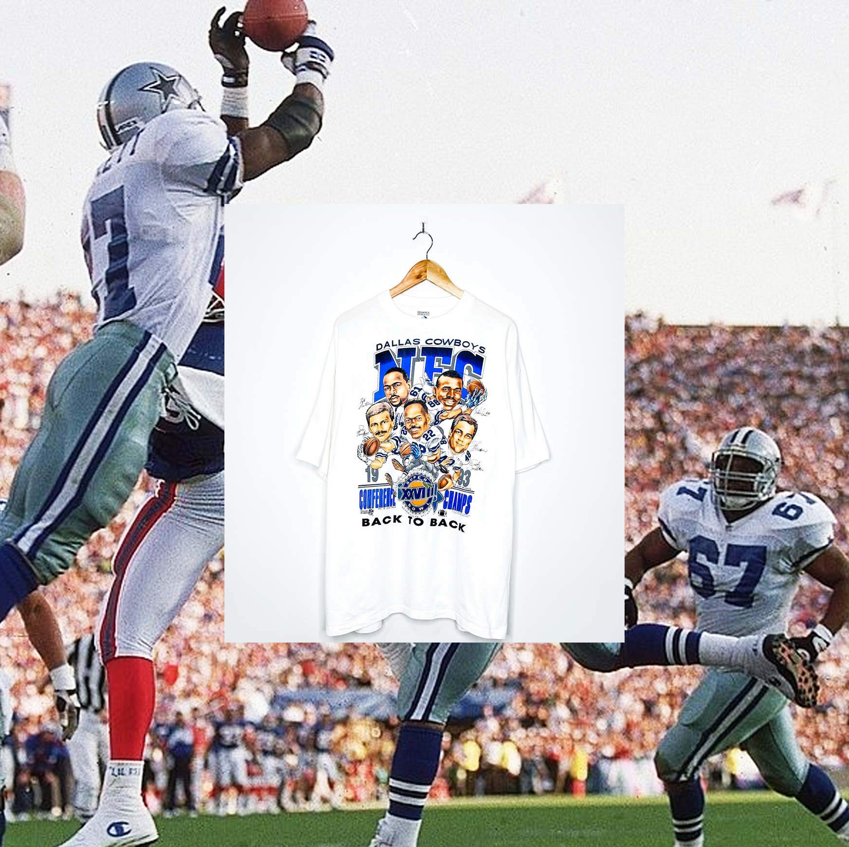 DALLAS COWBOYS "1993 Back to Back Conference Champs" CARICATURE TEE