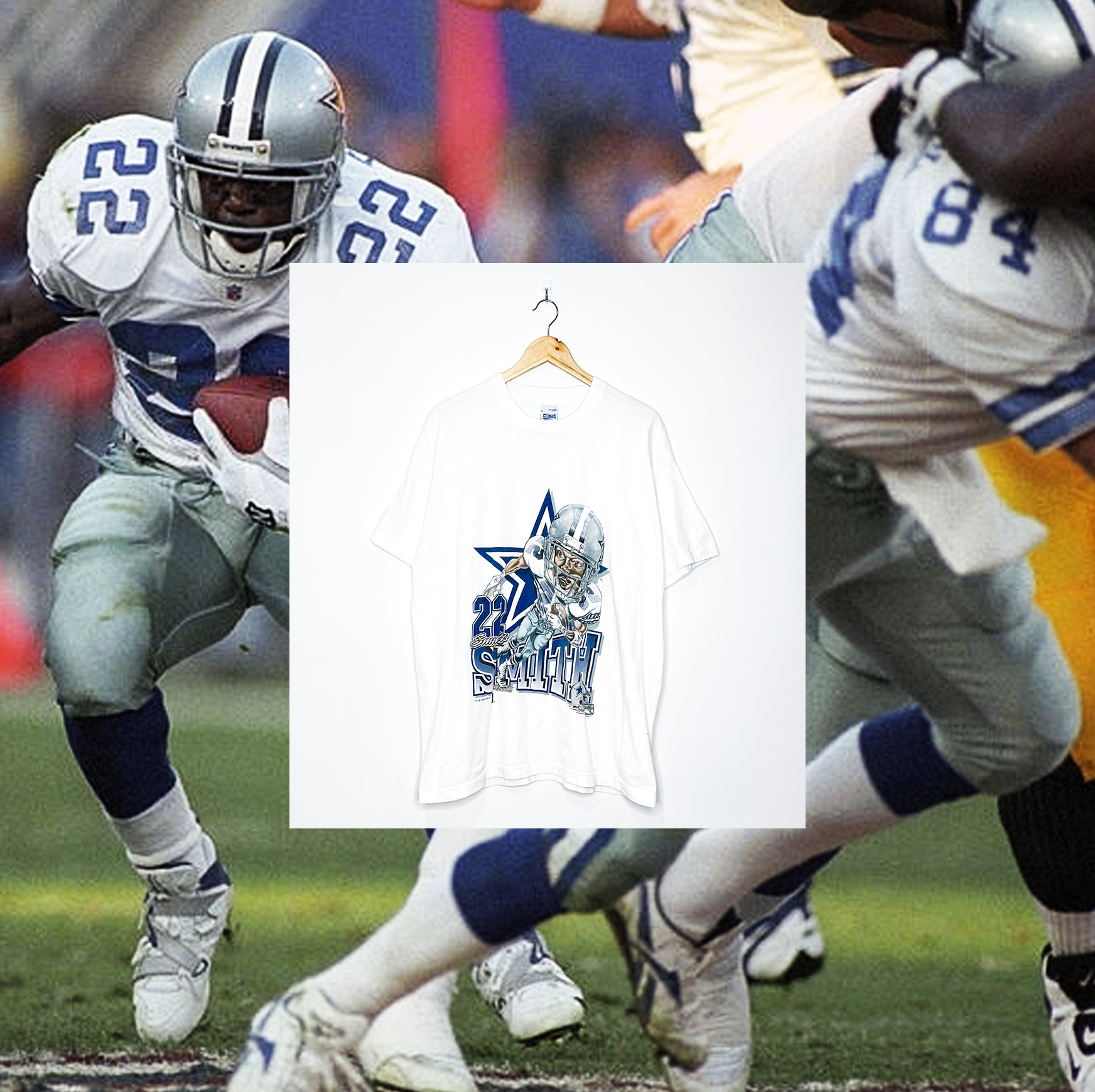 DALLAS COWBOYS "22 Emmit Smith" CARICATURE TEE