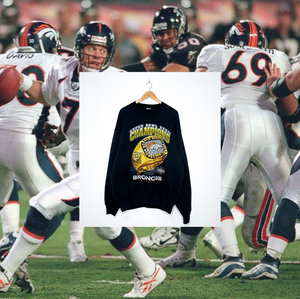 DENVER BRONCOS "Super Bowl XXXII Champions" VINTAGE RING CREWNECK