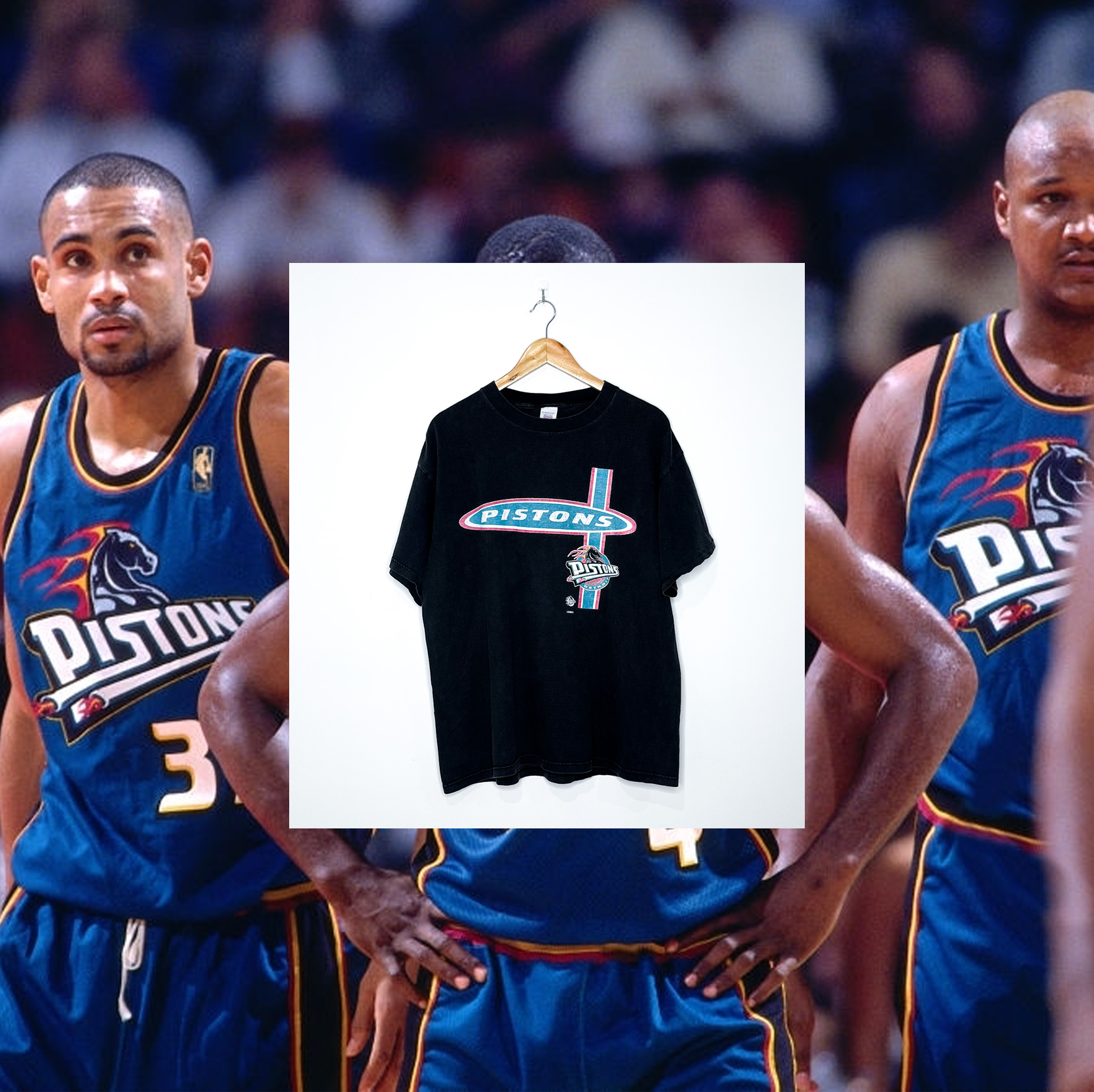 DETROIT PISTONS VINTAGE LOGO TEE