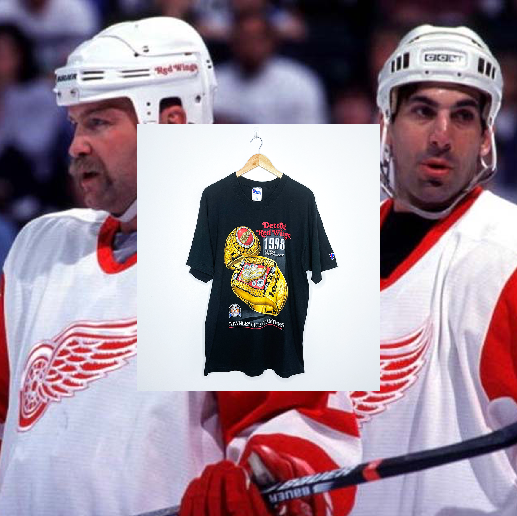 DETROIT RED WINGS "1998 Stanley Cup Champions" RING TEE