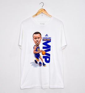 GOLDEN STATE WARRIORS "Steph Curry 2015 MVP" CARICATURE TEE