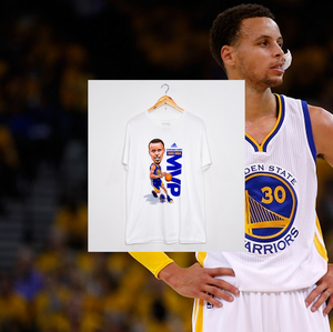 GOLDEN STATE WARRIORS "Steph Curry 2015 MVP" CARICATURE TEE