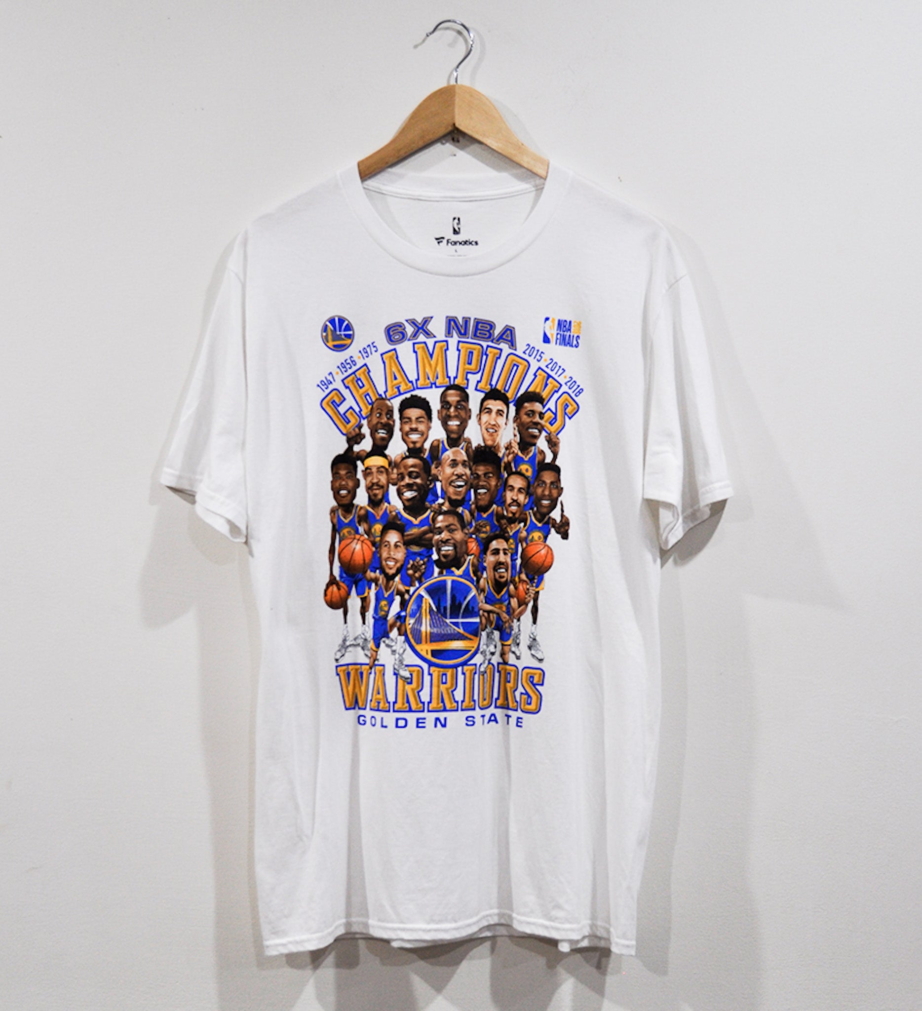 GOLDEN STATE WARRIORS " 6 x NBA Champions" CARICATURE TEE