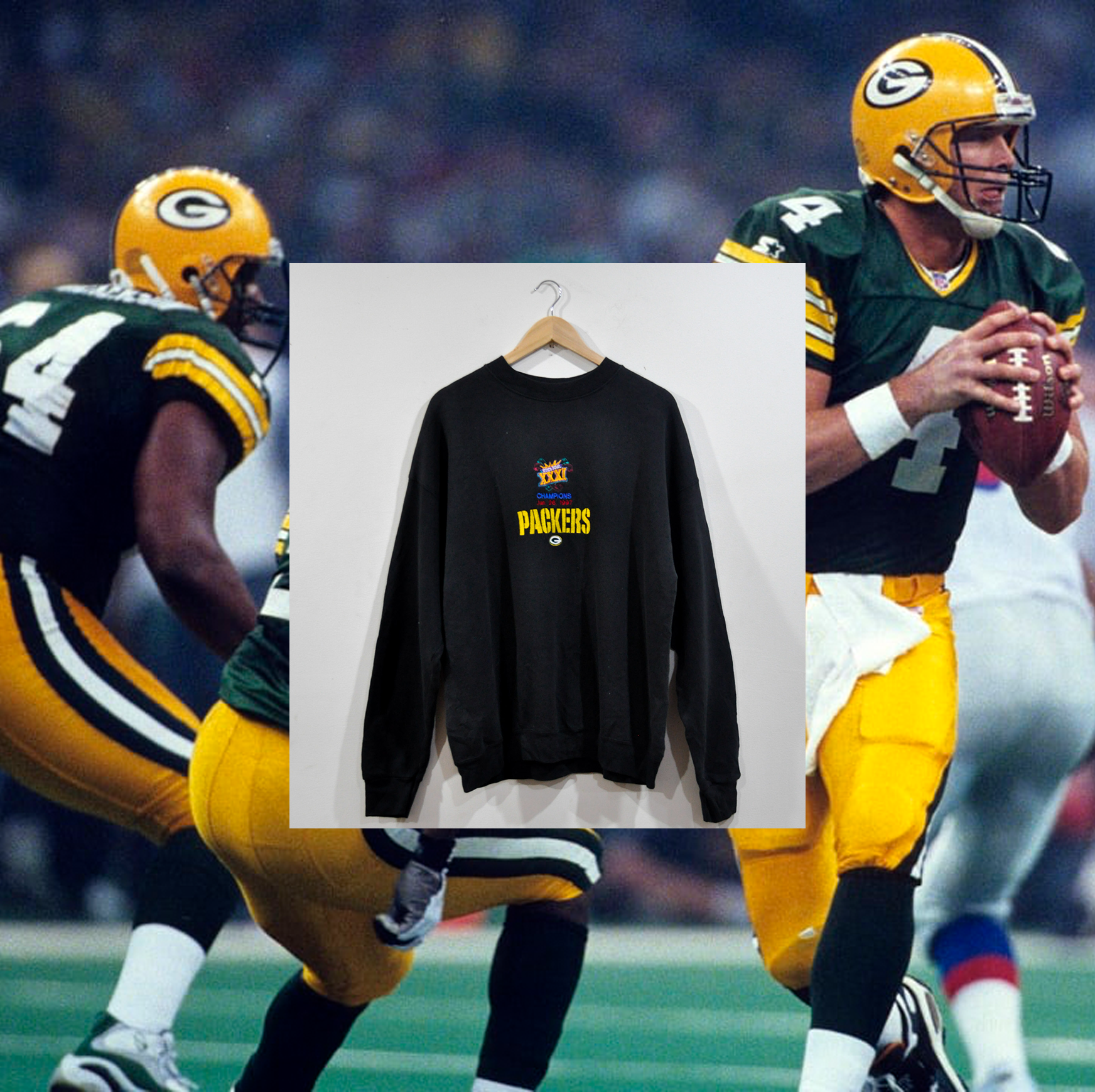 GREEN BAY PACKERS "Super Bowl XXXI Champions" EMBROIDERED CREWNECK