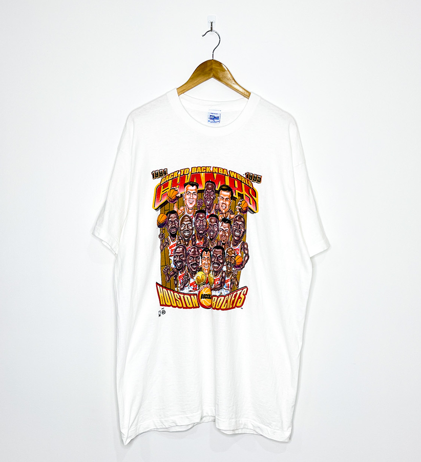 HOUSTON ROCKETS 1994-1995 Back to Back World Champions" CARICATURE TEE