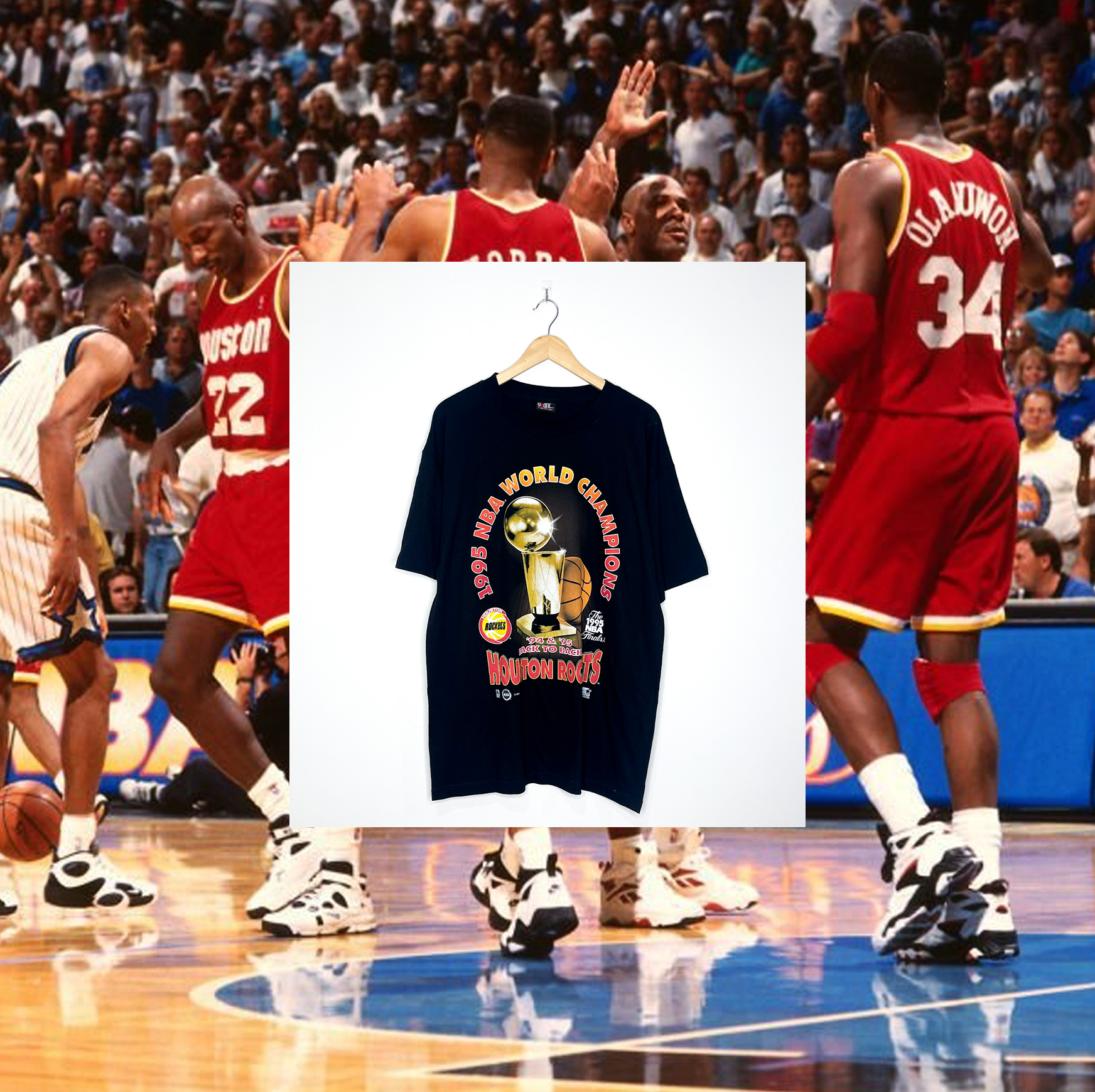 HOUSTON ROCKETS "1995 NBA Champions" VINTAGE TROPHY TEE