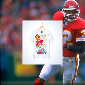 KANSAS CITY CHIEFS "Marcus Allen in-ex-haust-i-ble" CARICATURE TEE