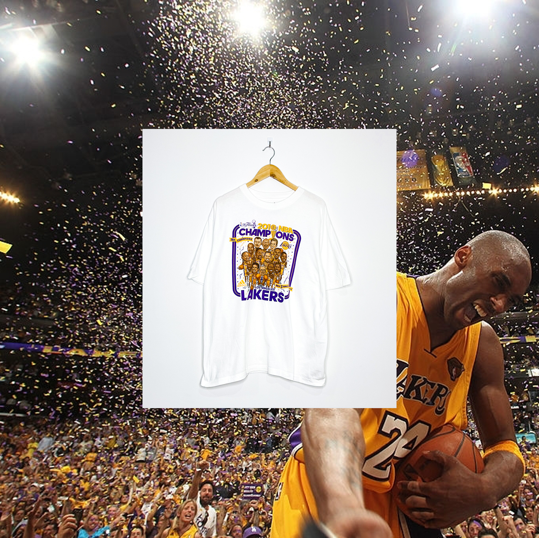 LOS ANGELES LAKERS "2010 NBA Champions" CARICATURE TEE