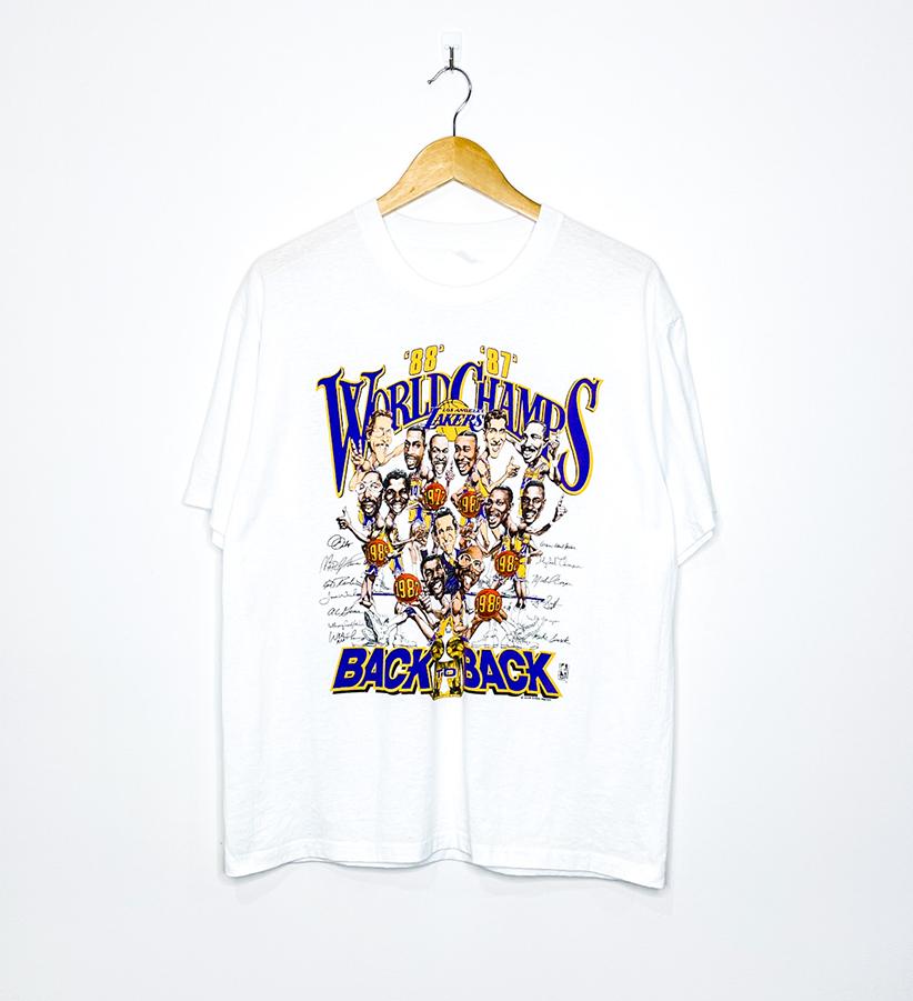 LOS ANGELES LAKERS "87-88 World Champs" CARICATURE TEE