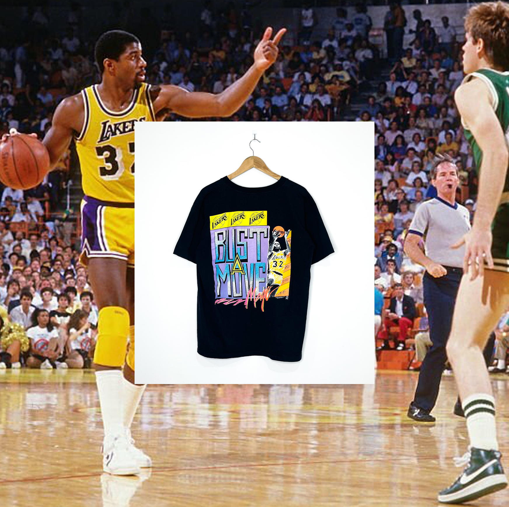LOS ANGELES LAKERS "Bust A Move Magic" VINTAGE TEE