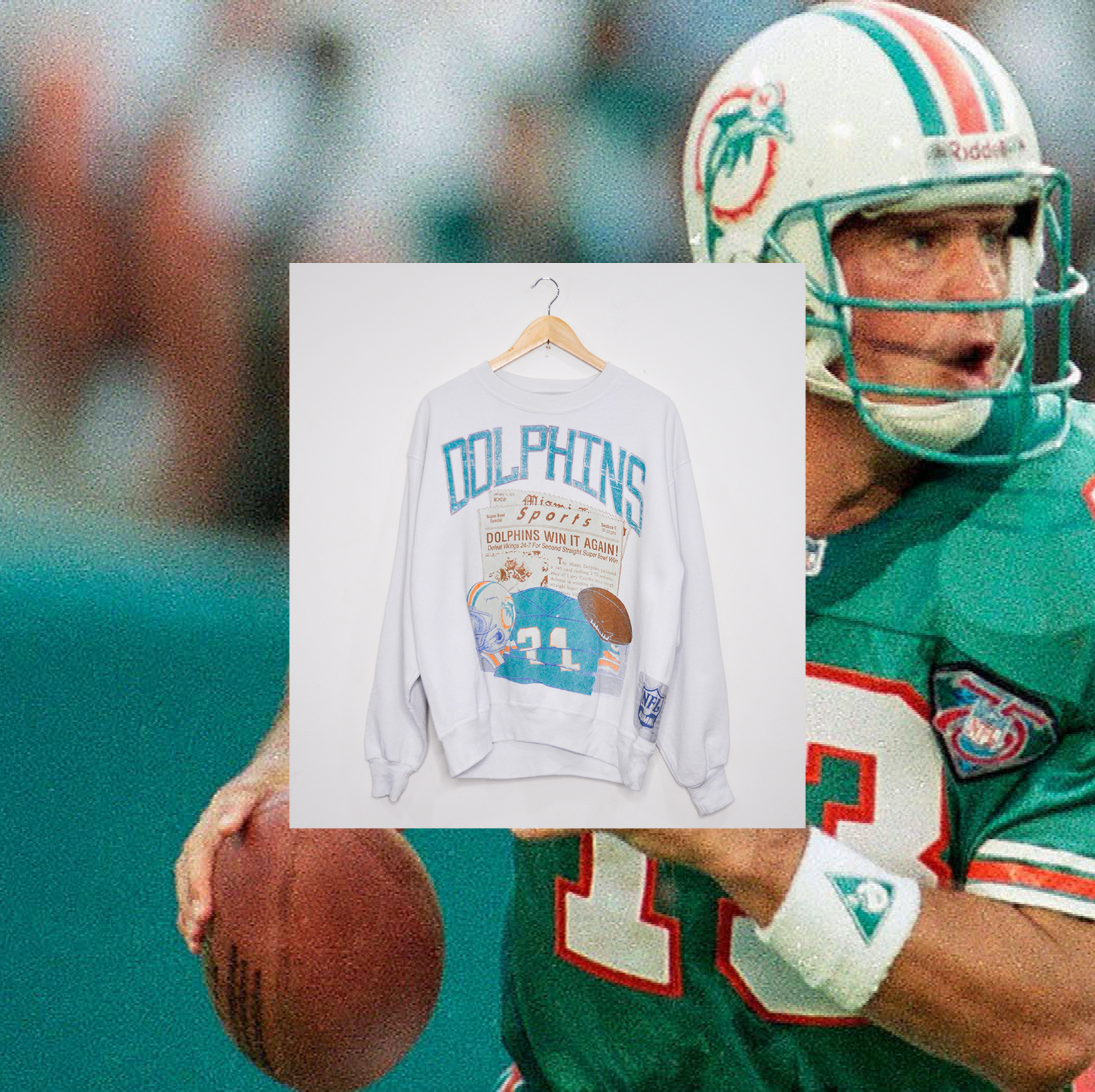 MIAMI DOLPHINS "Dolphins Win It Again" CREWNECK