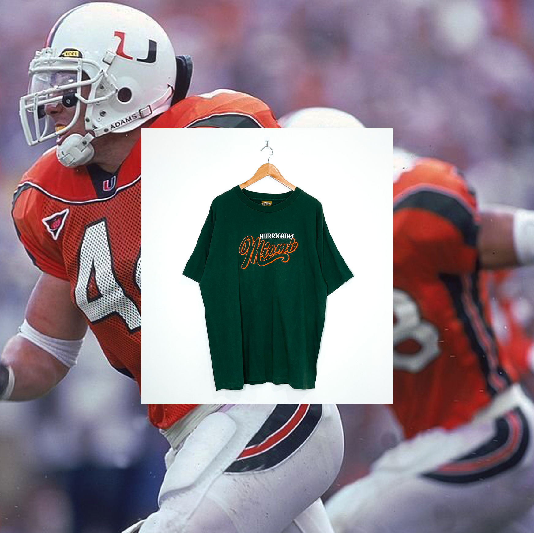 MIAMI HURRICANES EMBROIDERED VINTAGE TEE