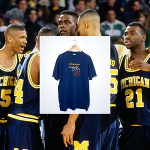 MICHIGAN WOLVERINES BASKETBALL EMBROIDERED TEE