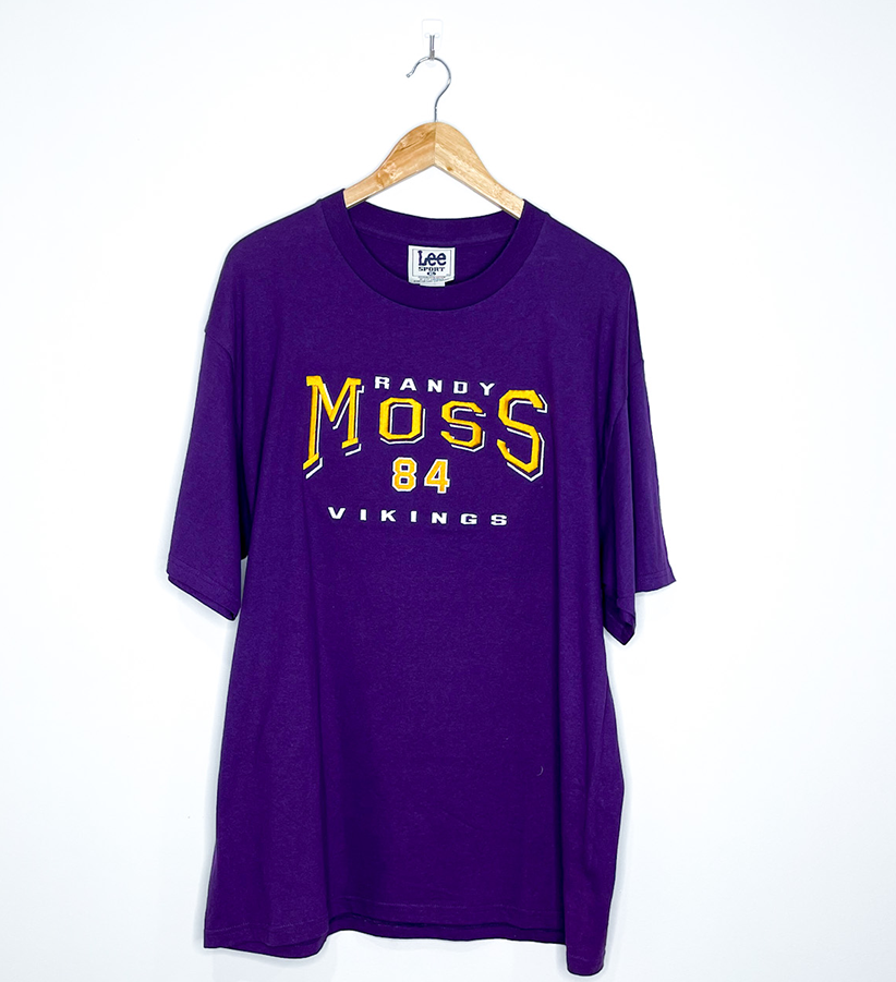 MINNESOTA VIKINGS "Randy Moss 84" VINTAGE EMBROIDERED TEE (Deadstock)