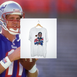 NEW ENGLAND PATRIOTS "Drew Bledsoe" CARICATURE TEE