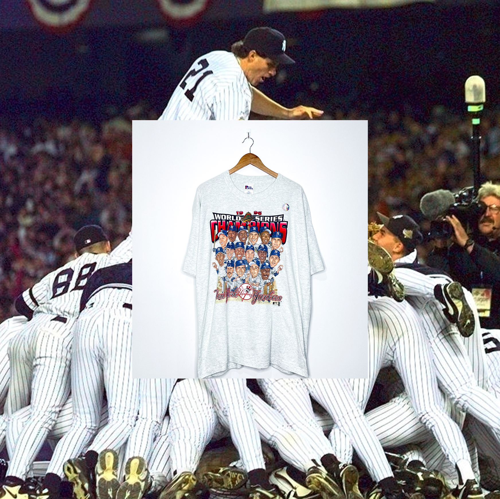 NEW YORK YANKEES "1996 World Series Champions" CARICATURE TEE (Deadstock)