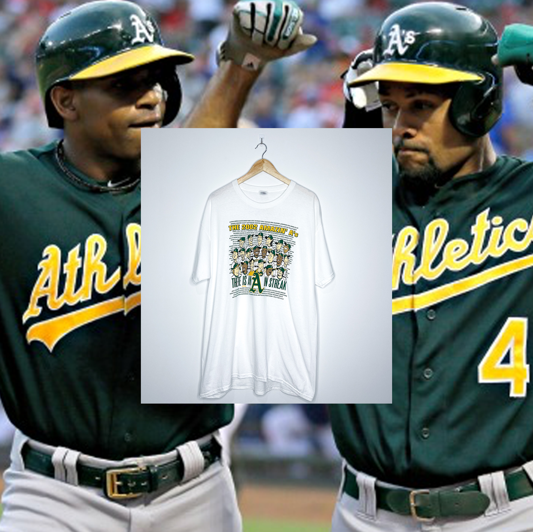 OAKLAND ATHLETICS "The 2002 Amazin' A's" CARICTURE TEE