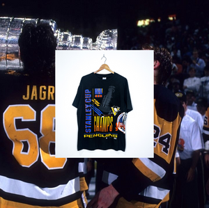 PITTSBURGH PENGUINS "Stanley Cup Champs" VINTAGE ALL OVER PRINT TEE