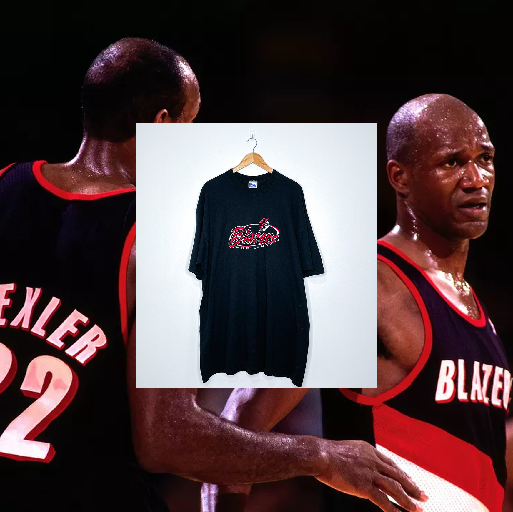 PORTLAND TRAIL BLAZERS VINTAGE EMBROIDERED TEE