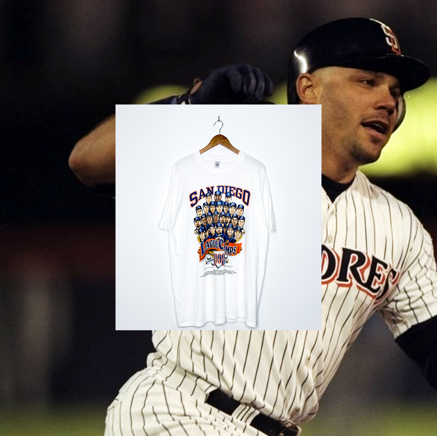 SAN DIEGO PADRES 1998 National League Champions CARICATURE TEE – &1  Vintage