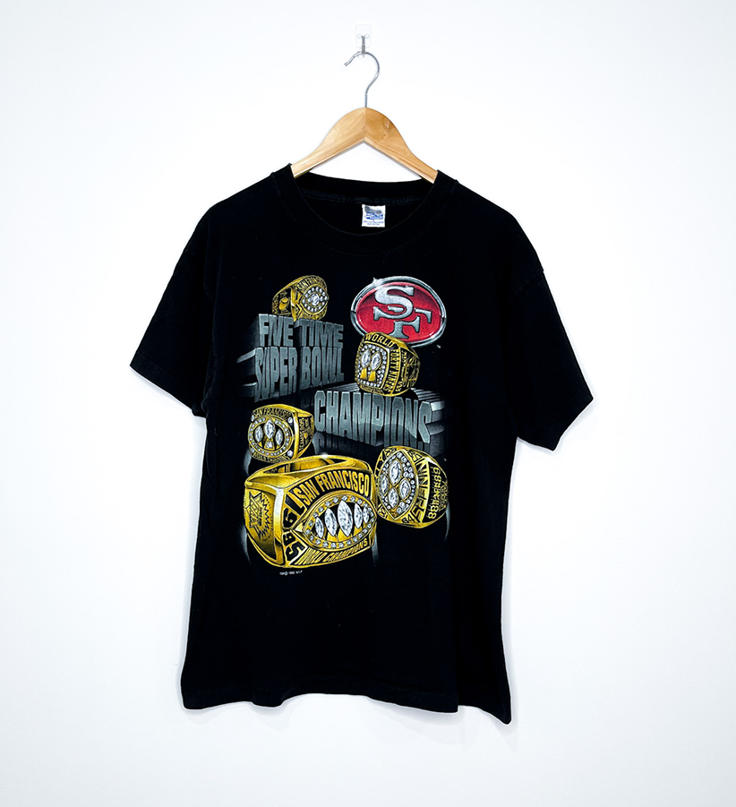 SAN FRANCISCO 49ERS 'Five Time Super Bowl Champions' VINTAGE RINGS TEE – &1  Vintage