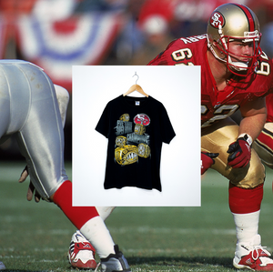 SAN FRANCISCO 49ERS "Five Time Super Bowl Champions" VINTAGE RINGS TEE