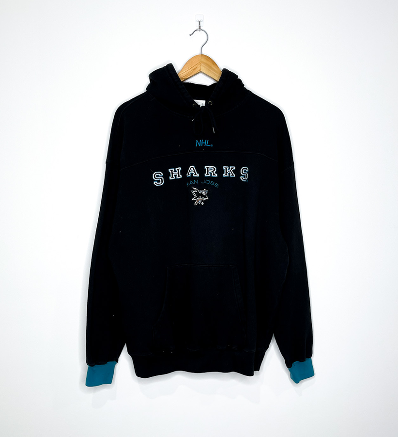 SAN JOSE SHARKS VINTAGE EMBROIDERED HOODIE