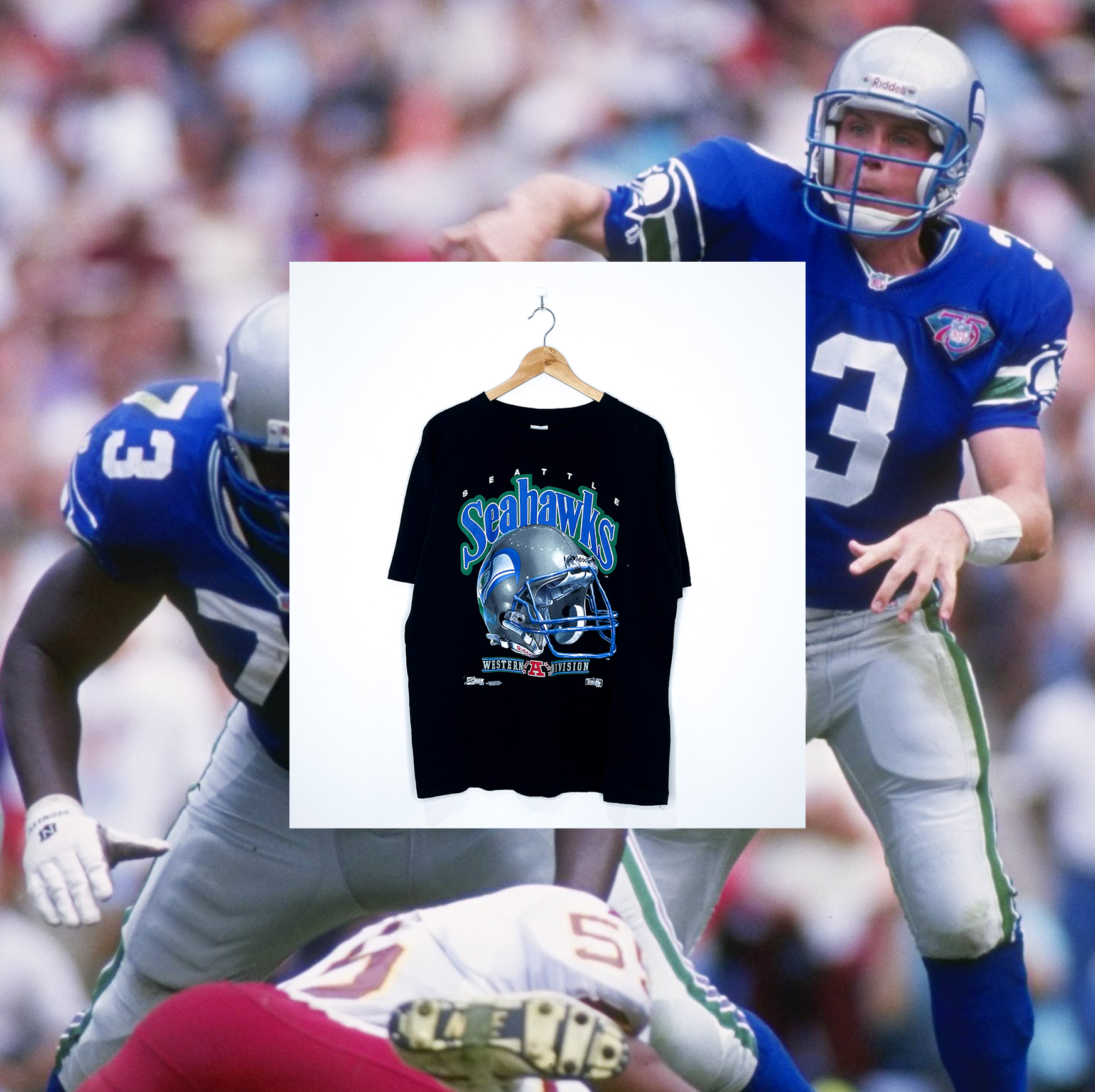 SEATTLE SEAHAWKS VINTAGE HELMET TEE
