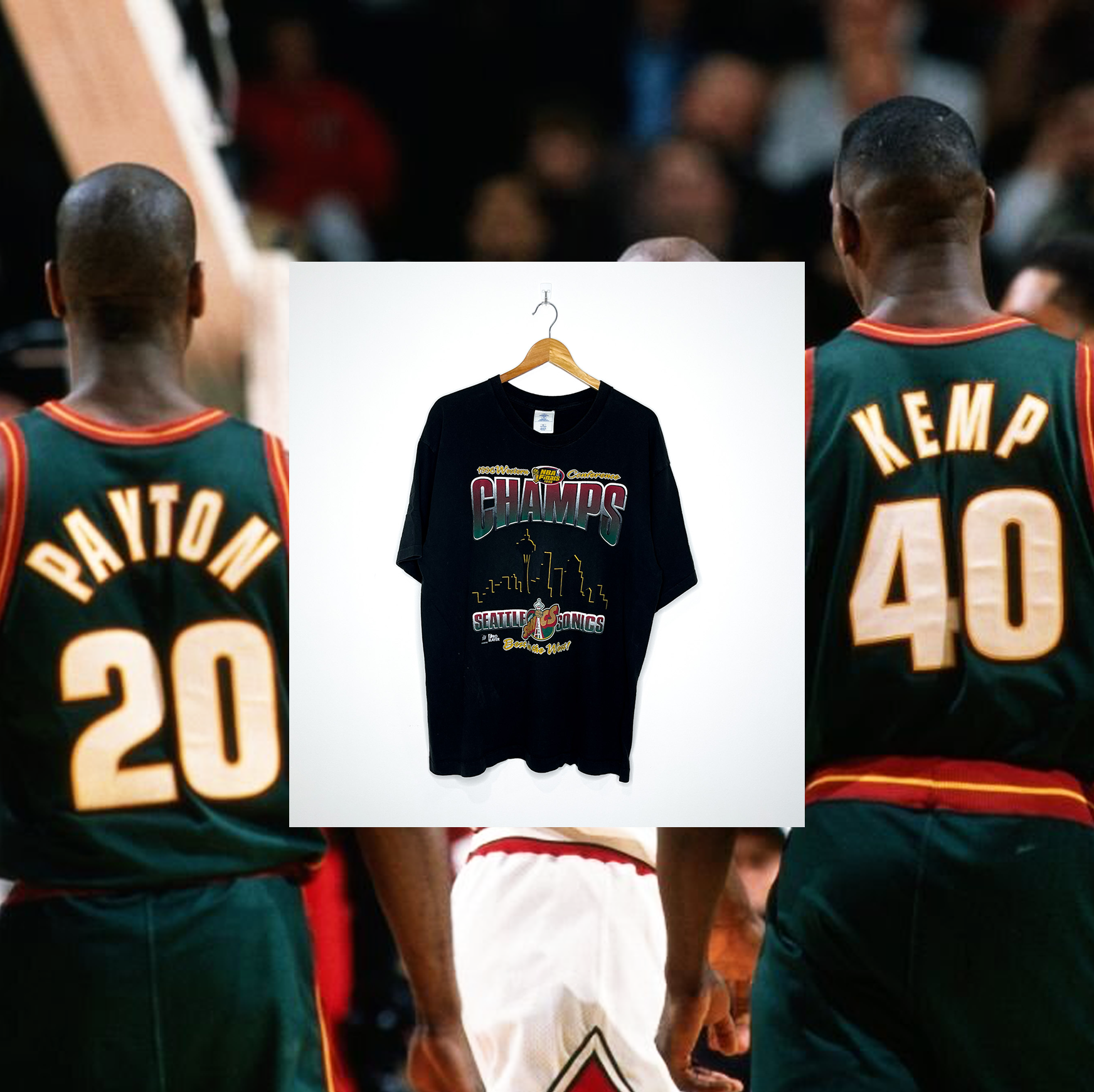 SEATTLE SONICS "1996 Western Conference Champs" VINTAGE TEE