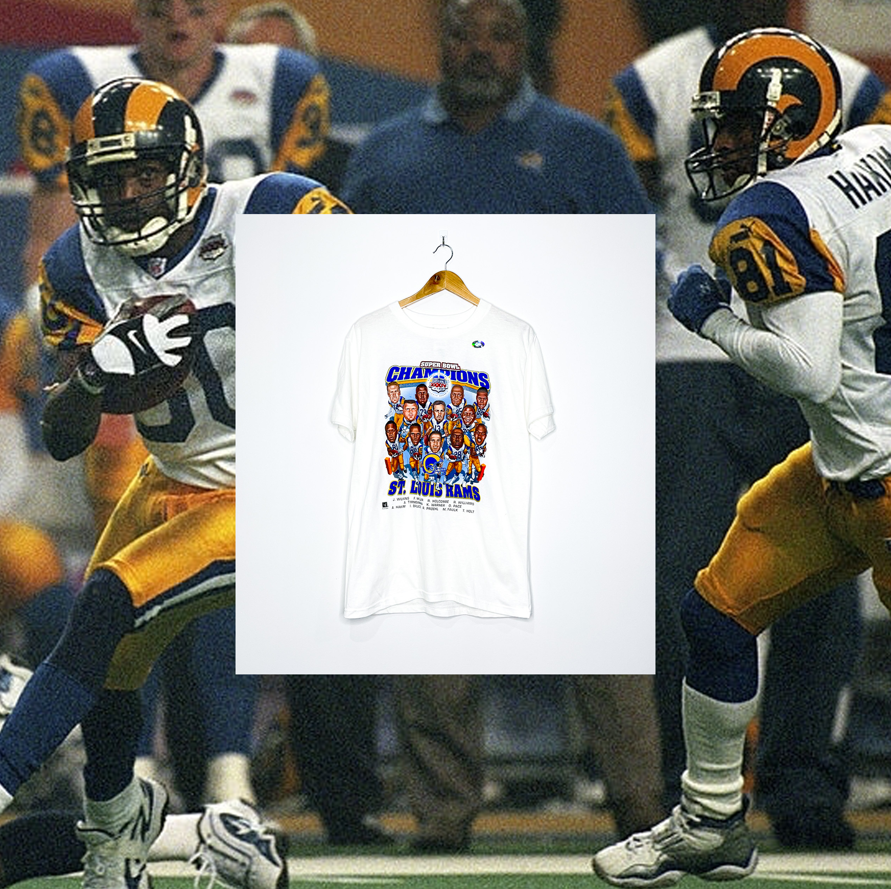 St. Louis Rams Super Bowl XXXIV Champions Graphic Tee — Sunshine