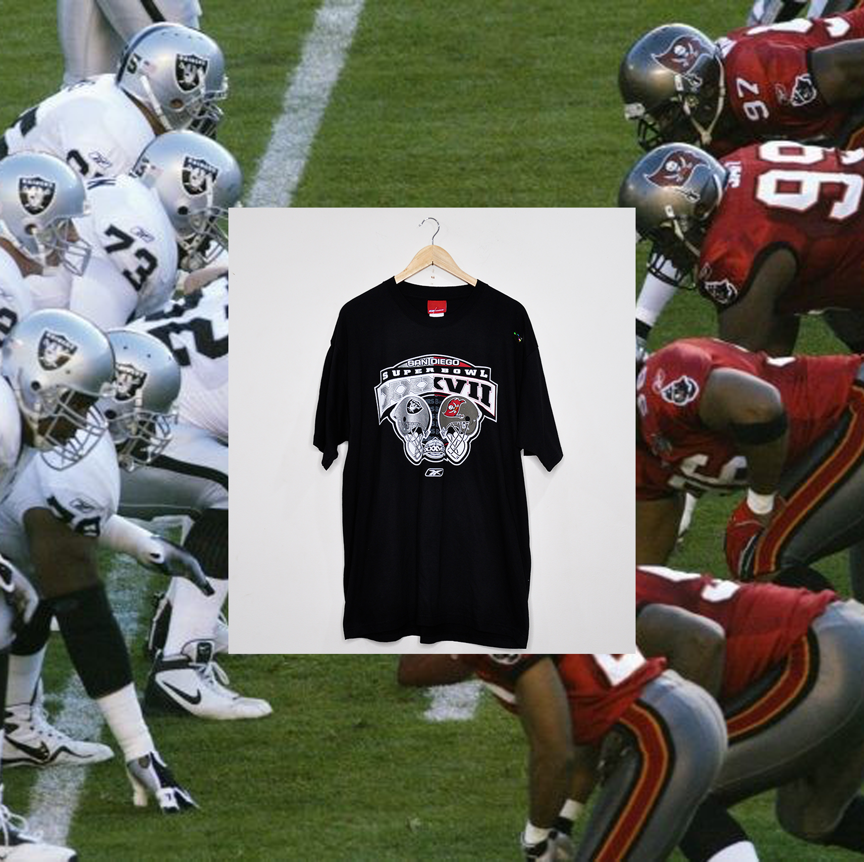 SUPER BOWL XXXVII "Raiders vs Buccaneers" HELMET TEE (Deadstock)