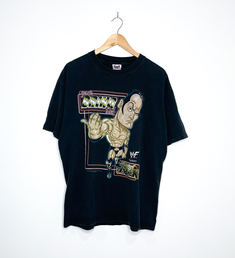WWF THE ROCK "Just Bring It" VINTAGE CARICATURE TEE